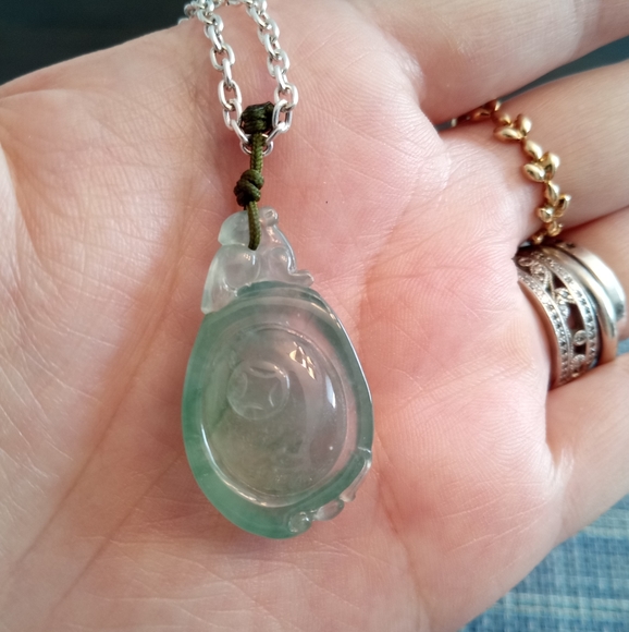 Certified Burmese Jadeite Jade Melon Pendant - Picture 4 of 8